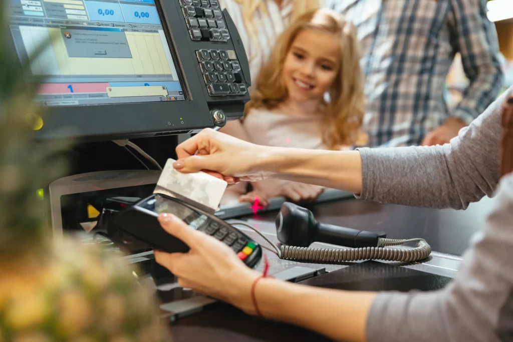 POS system used at checkout counter