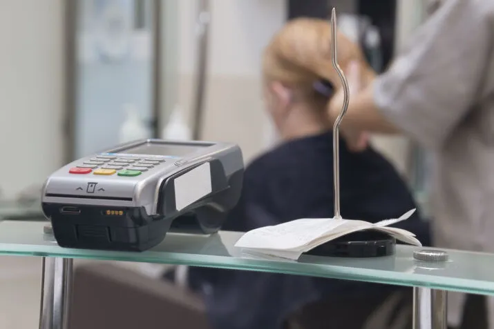 Payment terminal at counter
