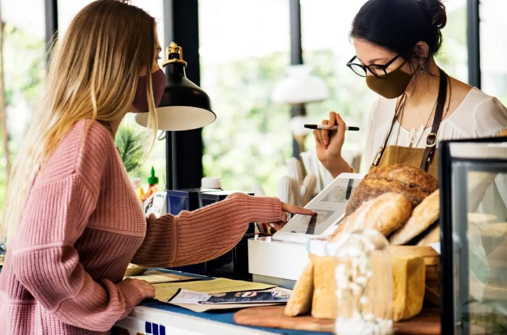 Customer ordering through bakery POS system