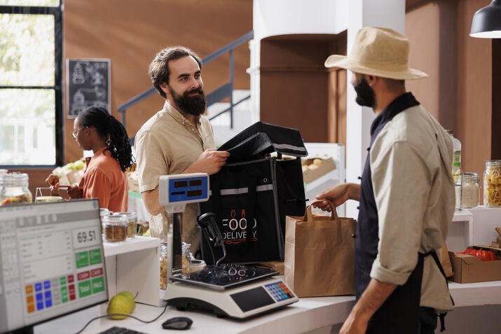 Small restaurant using a POS system for takeaway order management.