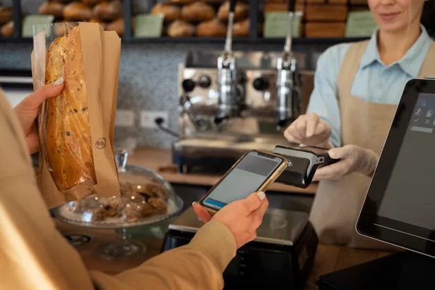 Contactless payment at bakery POS