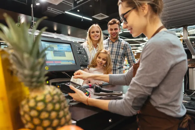 Family shopping using modern retail POS system