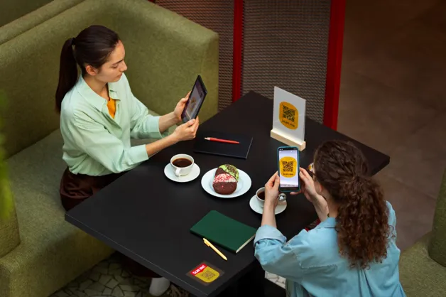 QR code payment at restaurant
