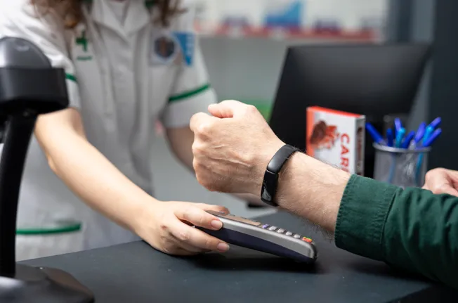 Contactless payment at pharmacy checkout